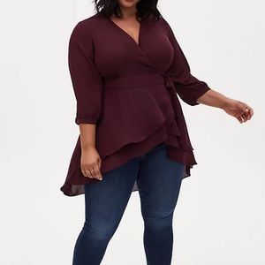 Torrid Women's Wrap Tunic Blouse Size 2X
